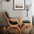 Everette Upholstered Accent Chair with Ottoman