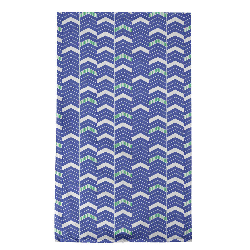 Stephenie Tea Towel Kitchen Towel, Royal Blue/Green, Cotton Twill