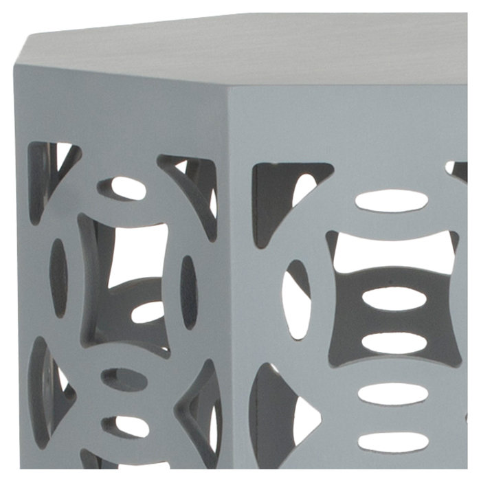 Garion End Table, Perle Bleu Gris
