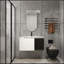 Meuble-lavabo mural 36 po avec lavabo en céramique, portes à fermeture en douceur, blanc brillant et verre gris-1605047868