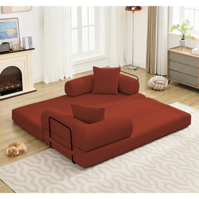 Canapé-lit pliable convertible de 78,5 po, pièce modulaire en velours côtelé 3 places, sans assemblage, lit pliant confortable 5 en 1, velours côtelé, forme ergonomique