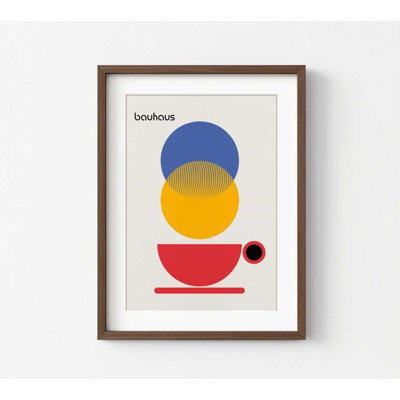 «Coffee», art mural abstrait: cercles de style bauhaus