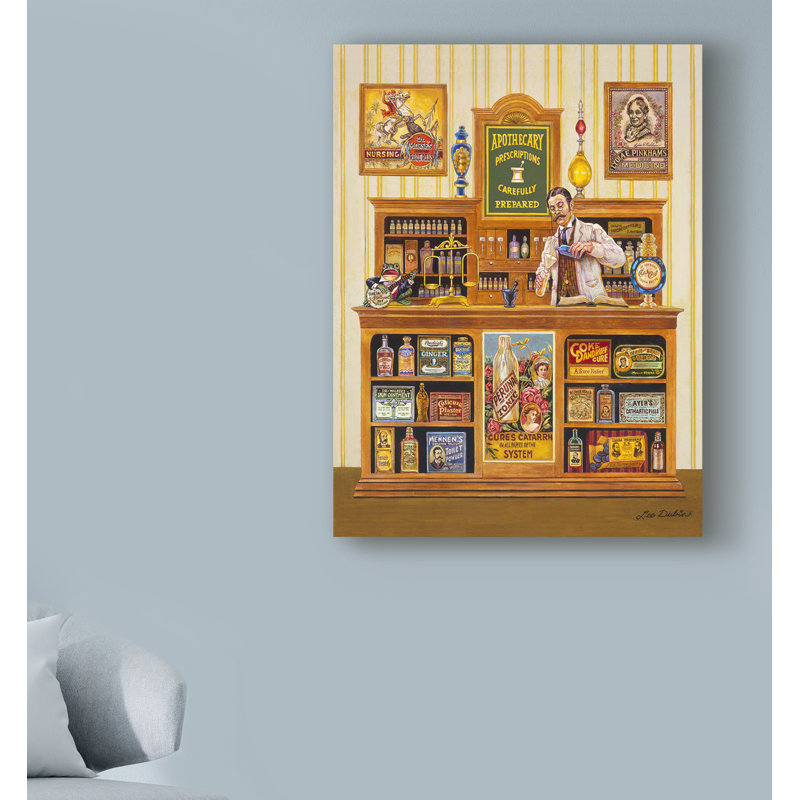 «Apothecary» par Lee Dubin, reproduction sur toile, H 47 po x l 35 po x P 2 po