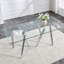 30.00×71.00×35.40 Inch Dining Table, Impact Resistant & Easy Clean, Tempered Glass Electroplated Frame Table For Dining Room Restaurant Silver-1805842045