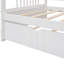 Lit de jour simple avec lit gigogne, construction en bois robuste pour un espace de couchage supplémentaire en blanc, espace multifonctionnel solide-639590526