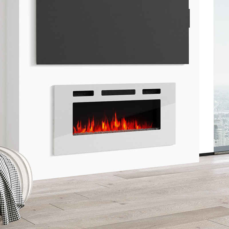 Johna Electric Fireplace Insert, White