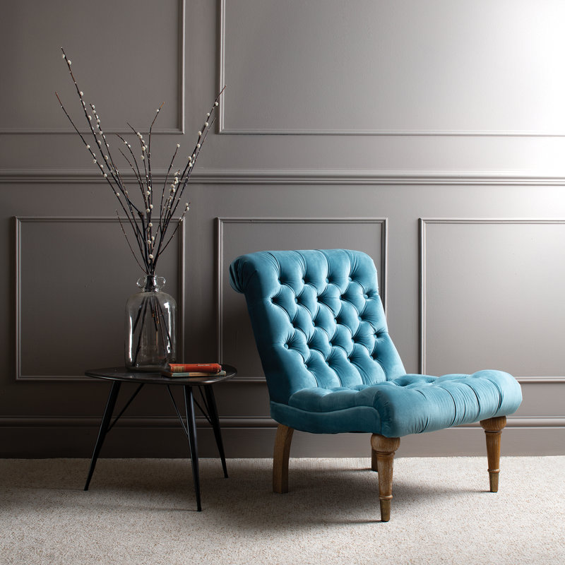 Argelis Upholstered Slipper Chair, Blue