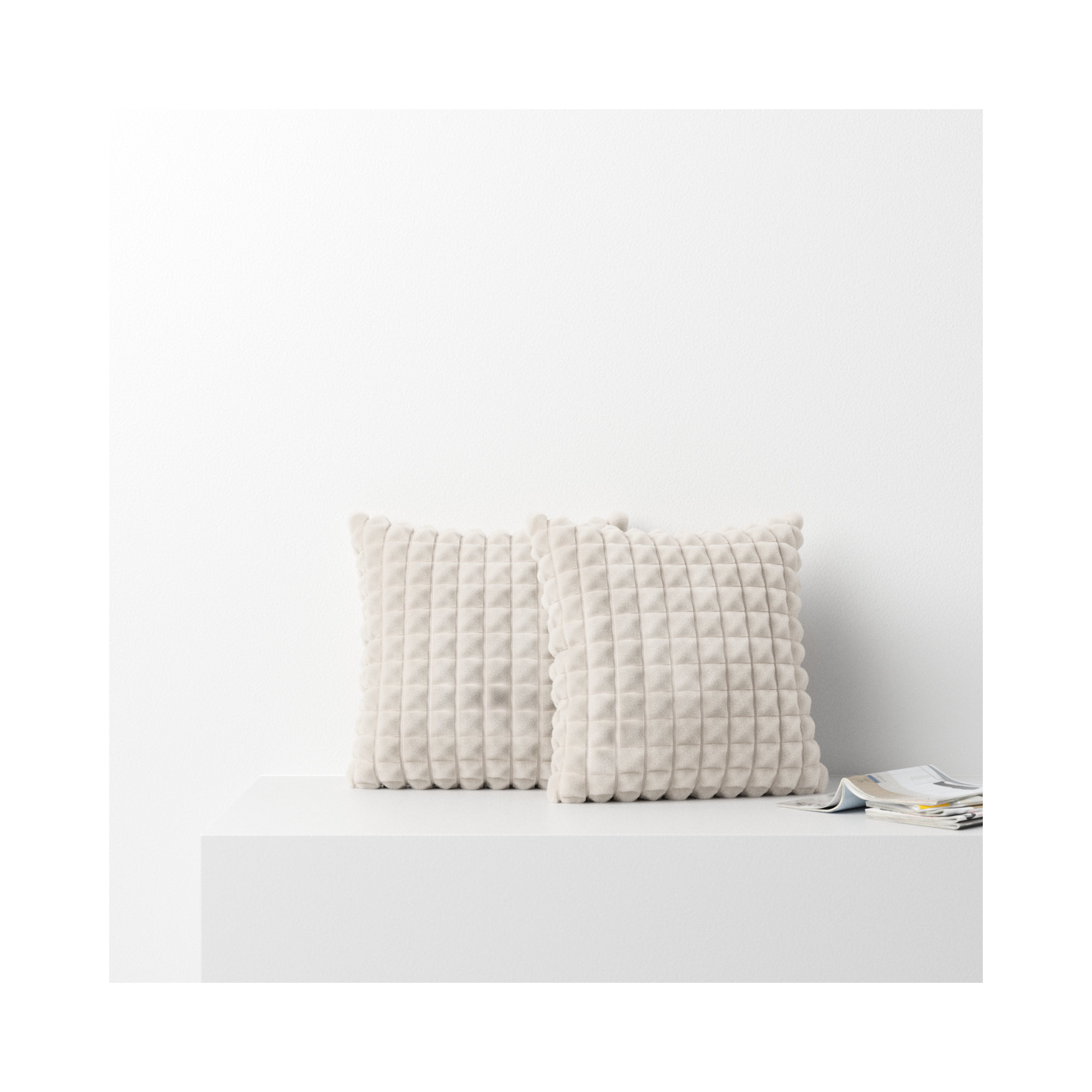 Kya Geometric Faux Fur Throw Pillow, 23" x 23"