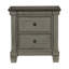 Table de chevet 2 tiroirs Rustic Charm en café et gris antique - mobilier de chambre classique