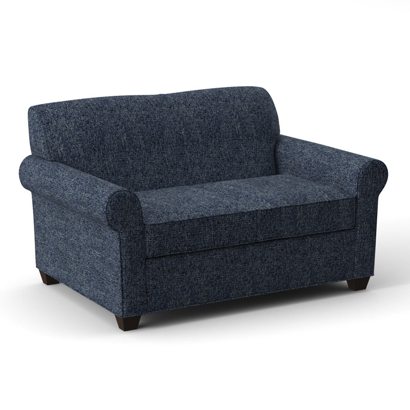 Finn 59" Rolled Arm Loveseat, Connelly Blue Jay, Cafelle