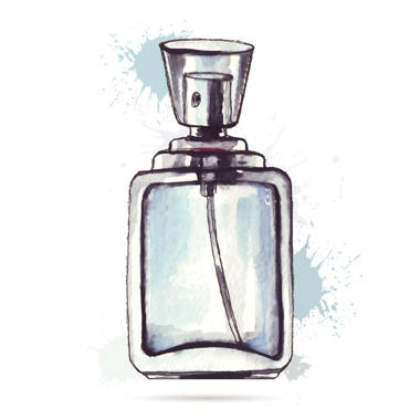Perfume bottles and flask collection drawing Vector Image