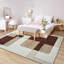 Viva Brown & Beige Printed Area Rug - Warm Modern Color Block Area Rug-700134230