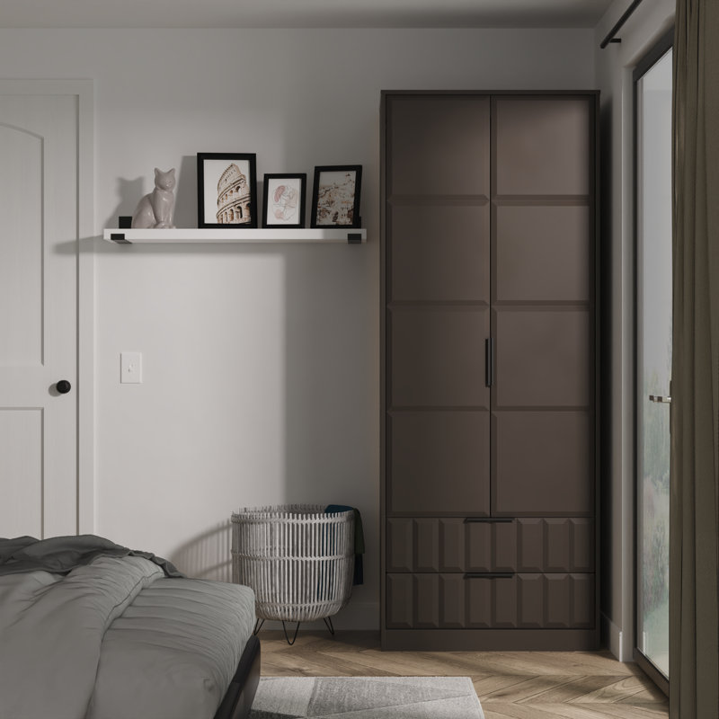 Besian 2 Door 2 Drawer Wardrobe, Graphite
