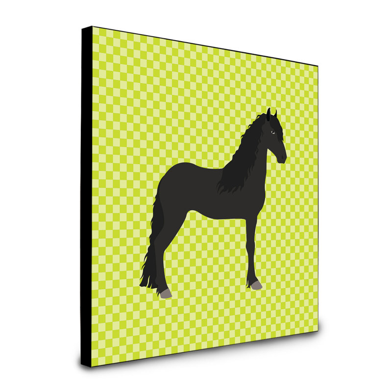 « friesian cheval check », art encadré Bocca, Vert