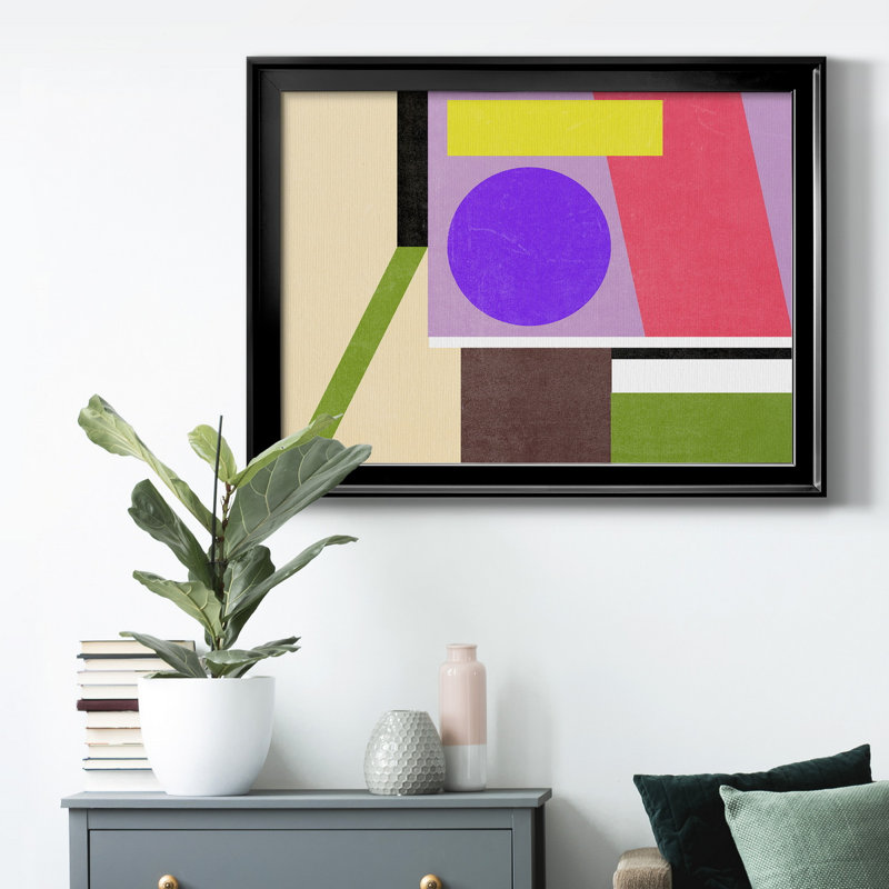 Color Composition II " Color Composition II " Painting Print, 30.5" H x 42.5" W x 1" D, Black Framed Paper, No Mat