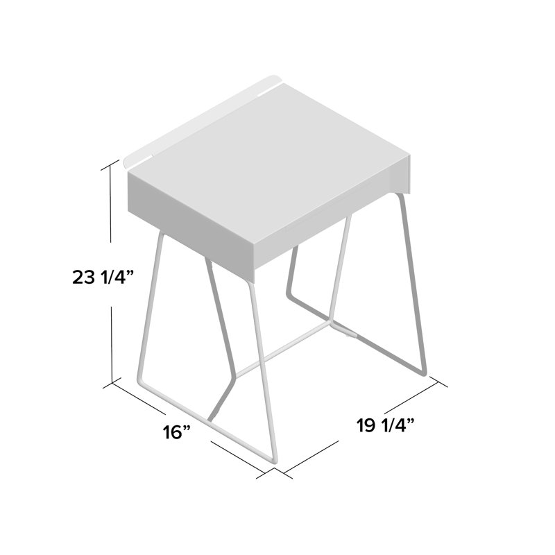 Edmonia Sled End Table, Antique Champagne