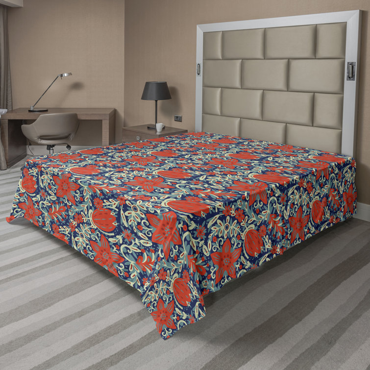 Ambesonne, drap plat floral pivoines, art botanique printanier