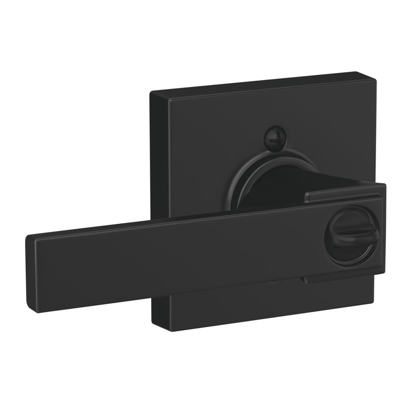 Serrure à clé à clé de levier avec une garniture collins Northbrook, Noir mat