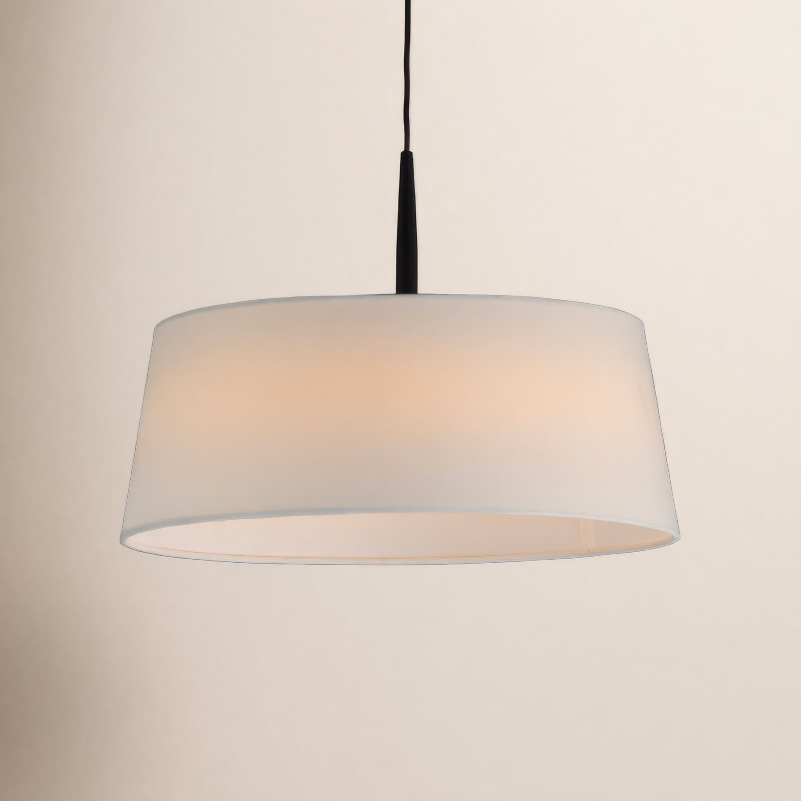 Melva Single Light Linen Steel Dimmable LED Pendant, 11" H x 16" W x 16" D, Black
