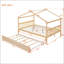Lit double en bois avec lit gigogne simple