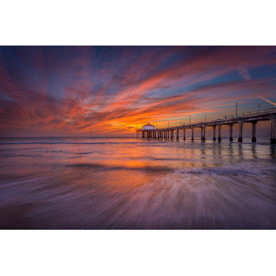 Beach At Sunset by Dansolomonphoto - Wrapped Canvas Print