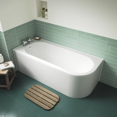 Crescent 1700mm x 725mm Soaking Acrylic Bathtub