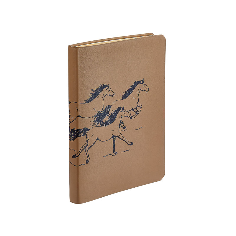 Running Horses Leather Journal, Taupe