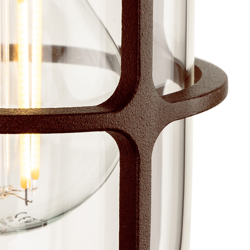 20cm H Outdoor Barn Light, Rustic Brown