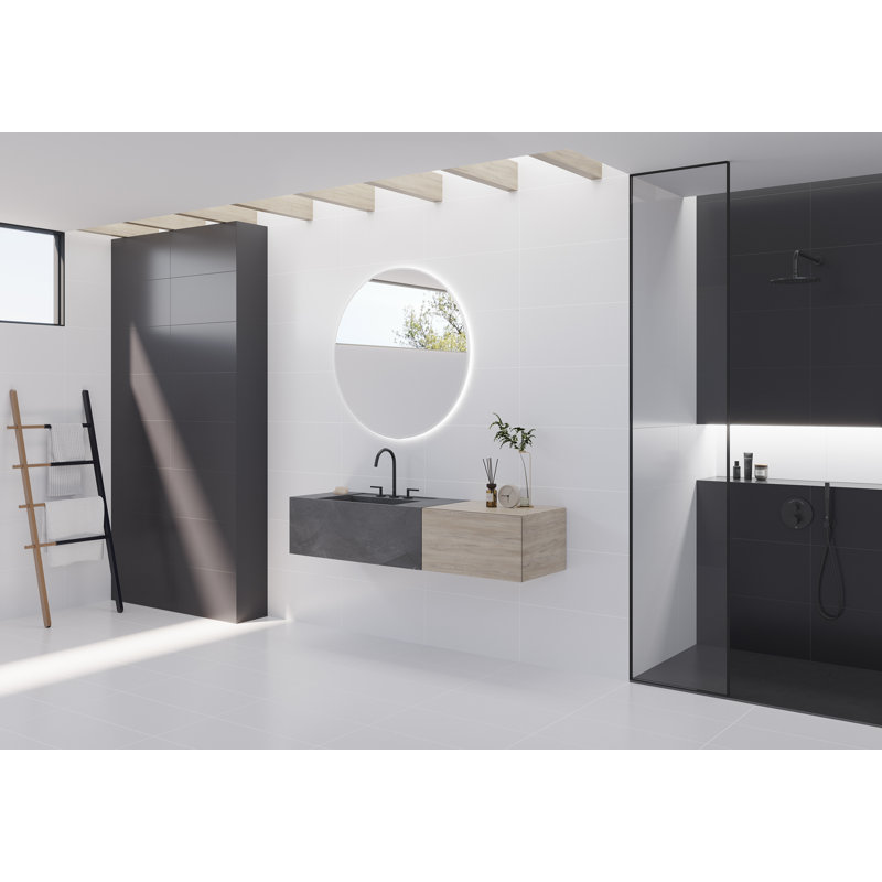 19.3" x 38.6" Porcelain Wall & Floor Tile, Black/Gold