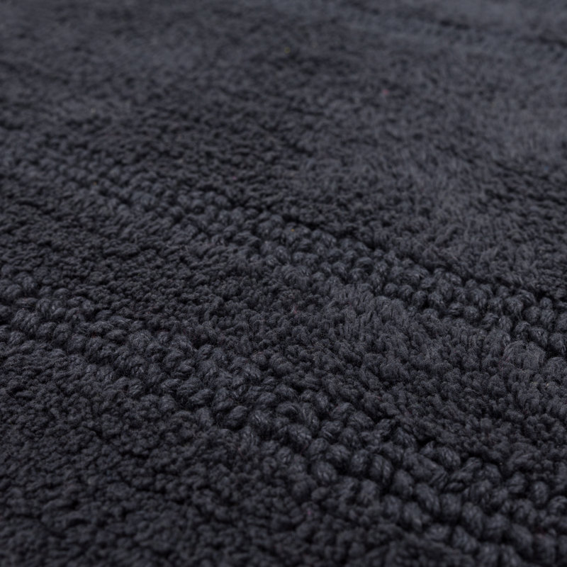 Kail Plush Stain/Fade Resistant Machine Washable Bath Mat, 27" W x 45" L, Charcoal