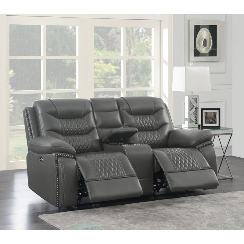 Causeuse inclinable électrique Dekwon, Électrique, Similicuir gris anthracite