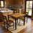 3 Piece Square Bar Table And Chairs Set, Space Saving Design Dining Table Set With Storage Shelf, Small Kitchen Table Set Of 3, With Particle Board Table Top And Metal Frame-1868124066