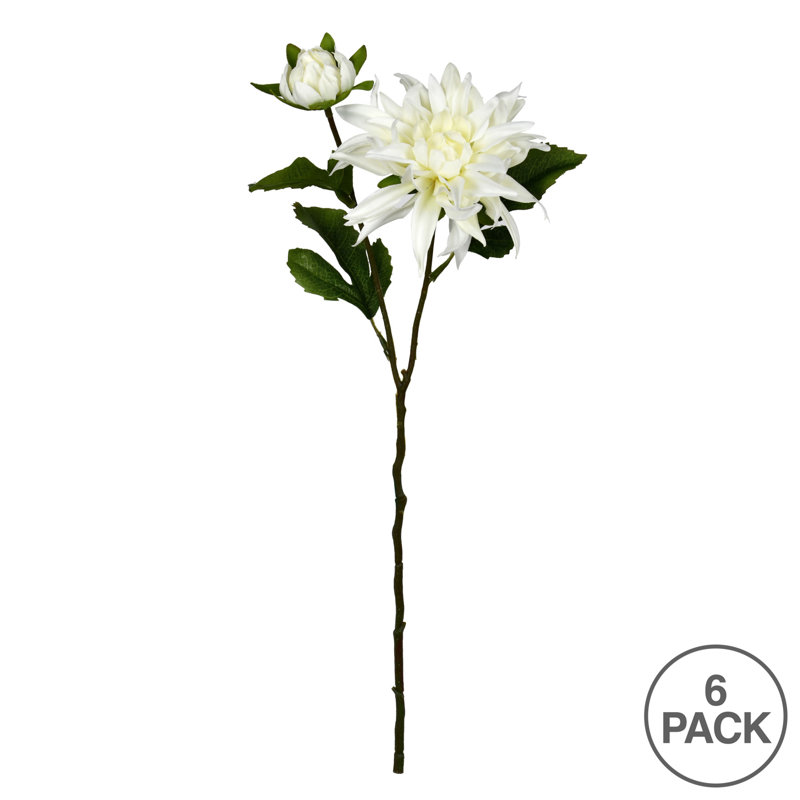 Tige de dahlia artificielle de 17 po, Crème