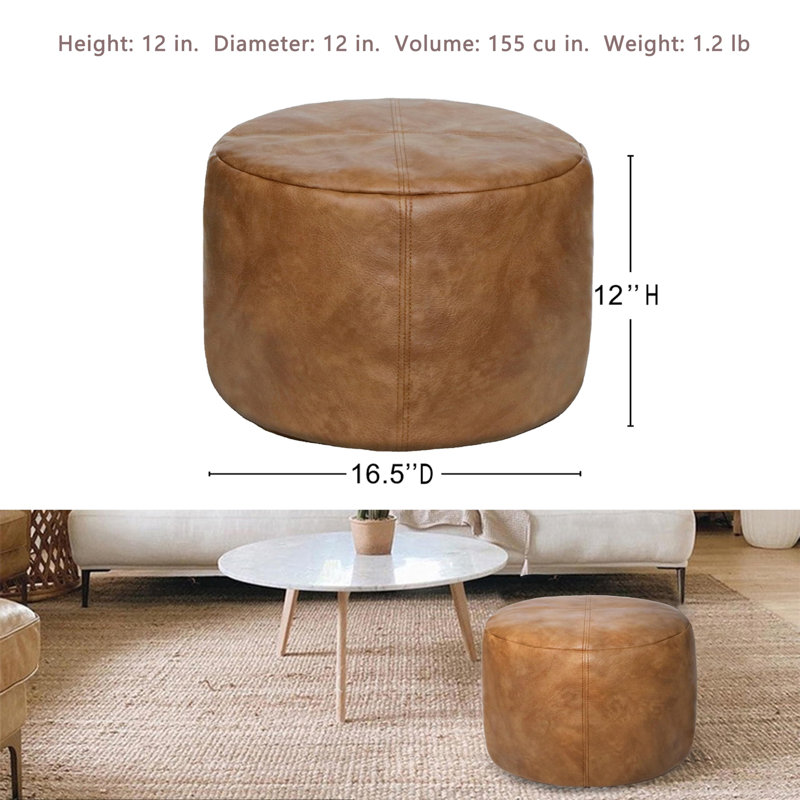 Unstuffed Pouf Cover Only, Mocha