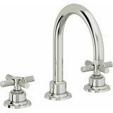Descanso 8" Widespread Lavatory Faucet with Cross Knurled Handle and ZeroDrain