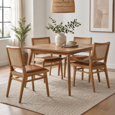 Aubrey Cane Back Upholstered Dining Chair