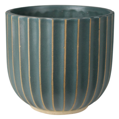 Ceramic Scalloped Ceramic Cachepot