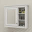 Armoire à pharmacie murale moderne 30 po x 28 po avec miroir et 3 tablettes ouvertes-1472020730