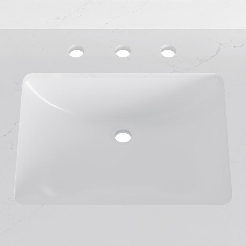 Carlsber 37" White Marble Undermount Single Sink Vanity Top