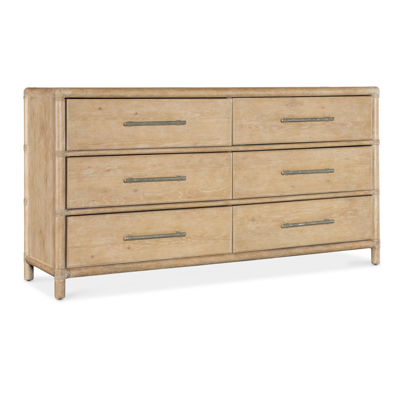 Retreat 6 - Drawer 68" W Dresser, Light Wood/Dune