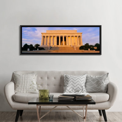 Façade d'un bâtiment commémoratif, Lincoln Memorial, Washington DC, États-Unis - reproduction de photo sur toile tendue