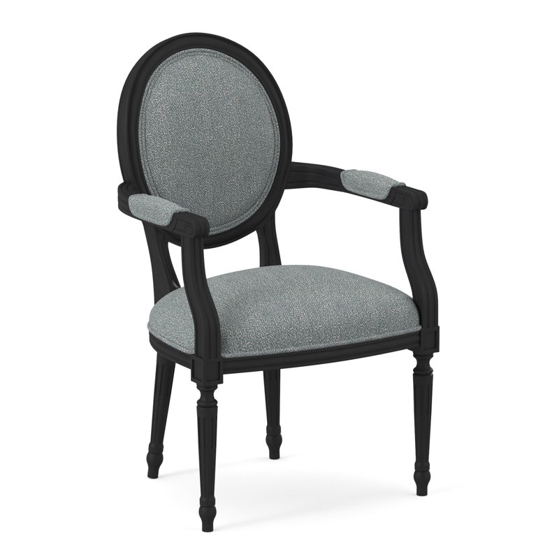 Chaise avec accoudoirs en tissu Dauphin, Espresso, Cyan maya