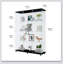 Vitrine vitrée 3 portes avec 4 tablettes, noir