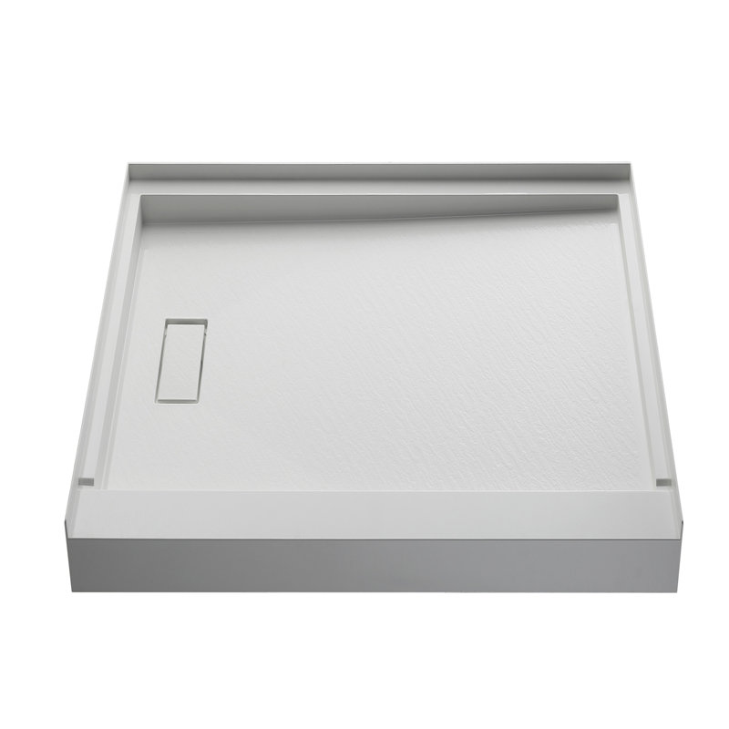 60" X 30" SMC Single-Threshold Shower Base With Left Drain & Complete Drain Assembly