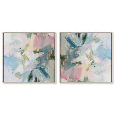 Elegant Green Abstract Set Canvas Modern Trendy Art by Art Remedy