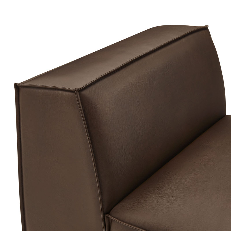 Restore Vegan Leather Armless Modular Chair In Espresso, Espresso
