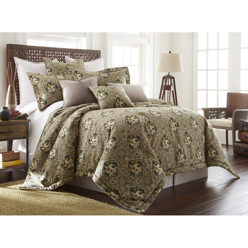 Sanaya Traditional Box Stitch Comforter, King Comforter + 2 King Shams
