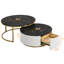Élégante table basse gigogne avec tiroir au fini noir et or et au style moderne et élégant-276921737