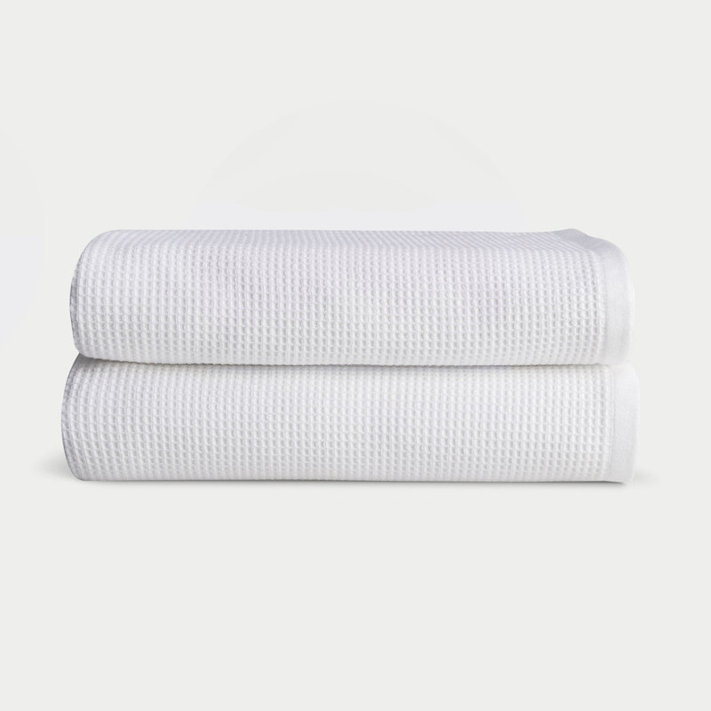 Waffle Bath Towels, White