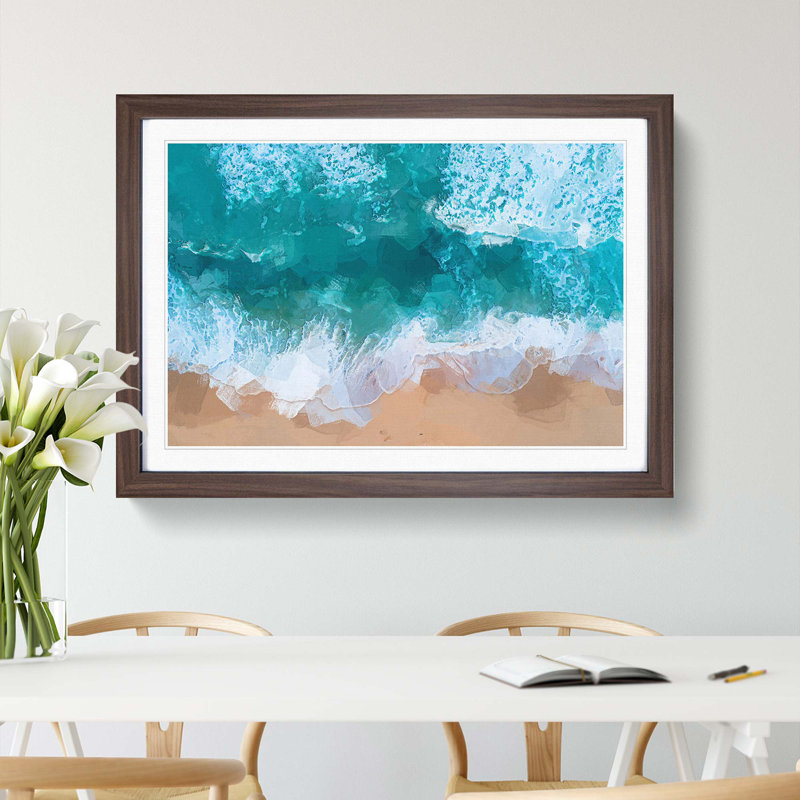 Beach in Melbourne Australia in Abstract - Picture Frame Graphic Art Print, Walnut Framed, 36cm H x 48cm W x 2cm D